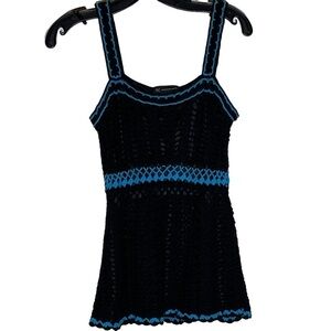 Inc International Concepts Crocheted Y2K Tank Top Lined Cotton Medium